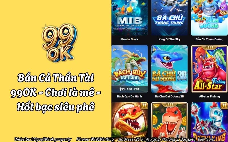 Bắn Cá Thần Tài 99OK - Chơi là mê - Hốt bạc siêu phê 1 ban ca than tai 99ok