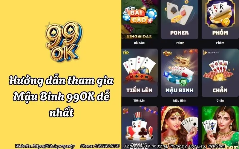 Mậu Binh 99OK - Game bài đổi thưởng đỉnh cao cho anh em 3 huong dan tham gia mau binh 99ok de nhat